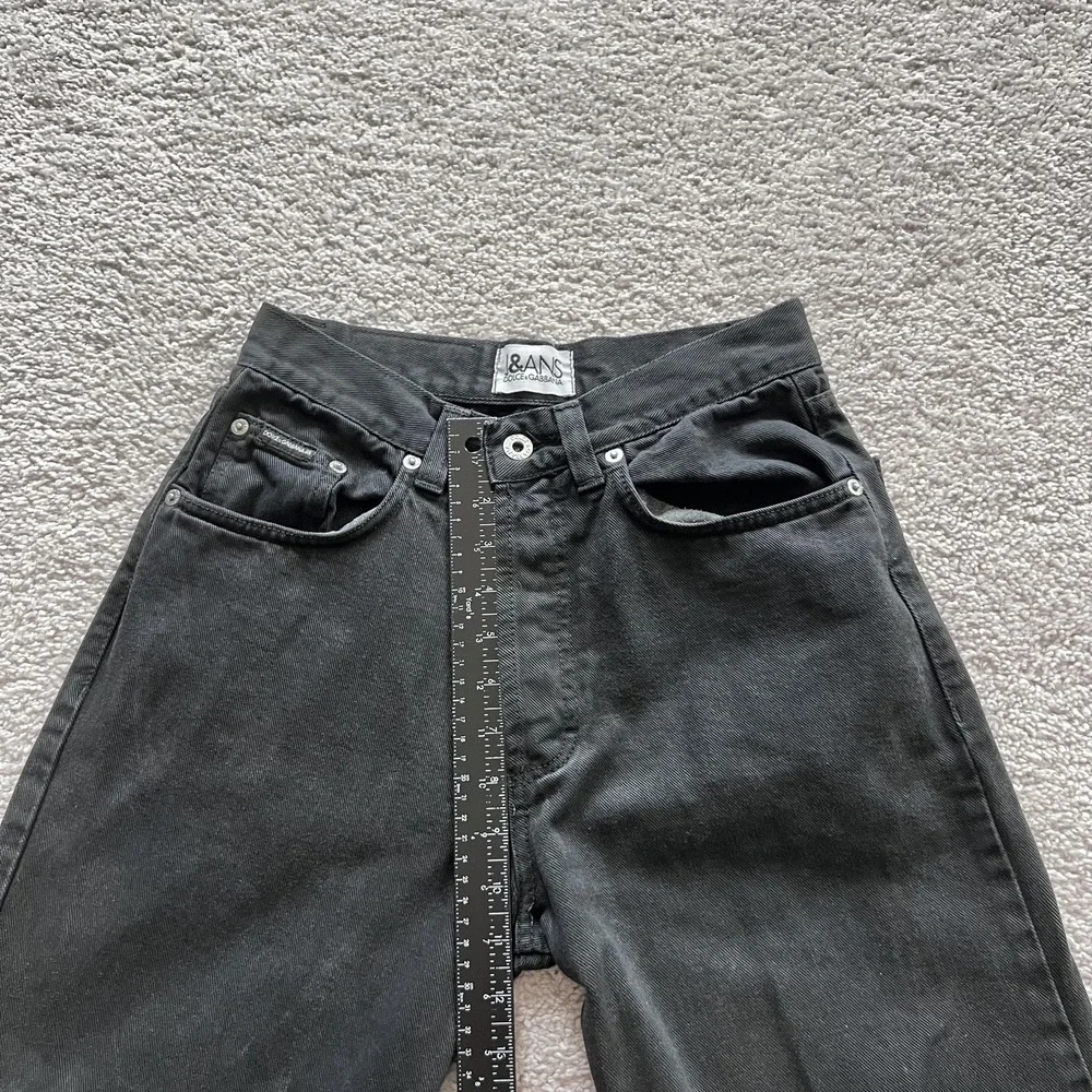 Dolce & Gabbana J&ANS‎ Jeans Mens 26x28 Black Straight Button Fly Raw Hem Italy